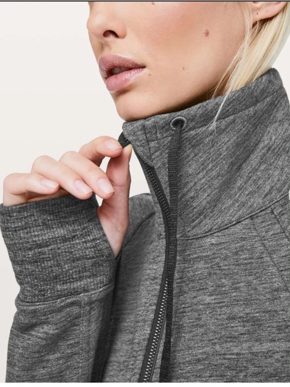 #790 Lululemon Huddle & Hustle Heathered Core Dark Grey, High Collar Jacket